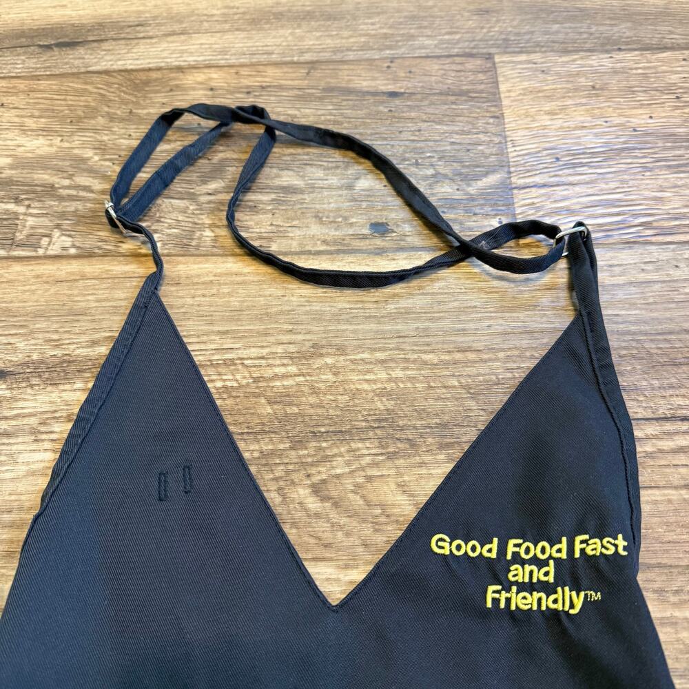Waffle House Server Apron Black Restaurant Uniform Good Food Fast Friendly Logo - Picture 4 of 6